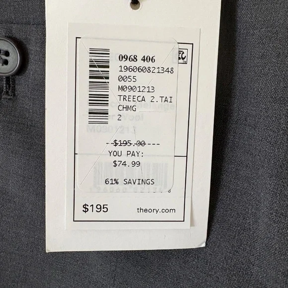NWT Theory Treeca Charcoal Pants - Picture 2 of 5